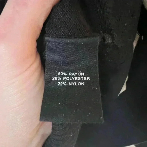 Black Sweater Cream Trim Button Detail Sweater size small - Picture 4 of 6